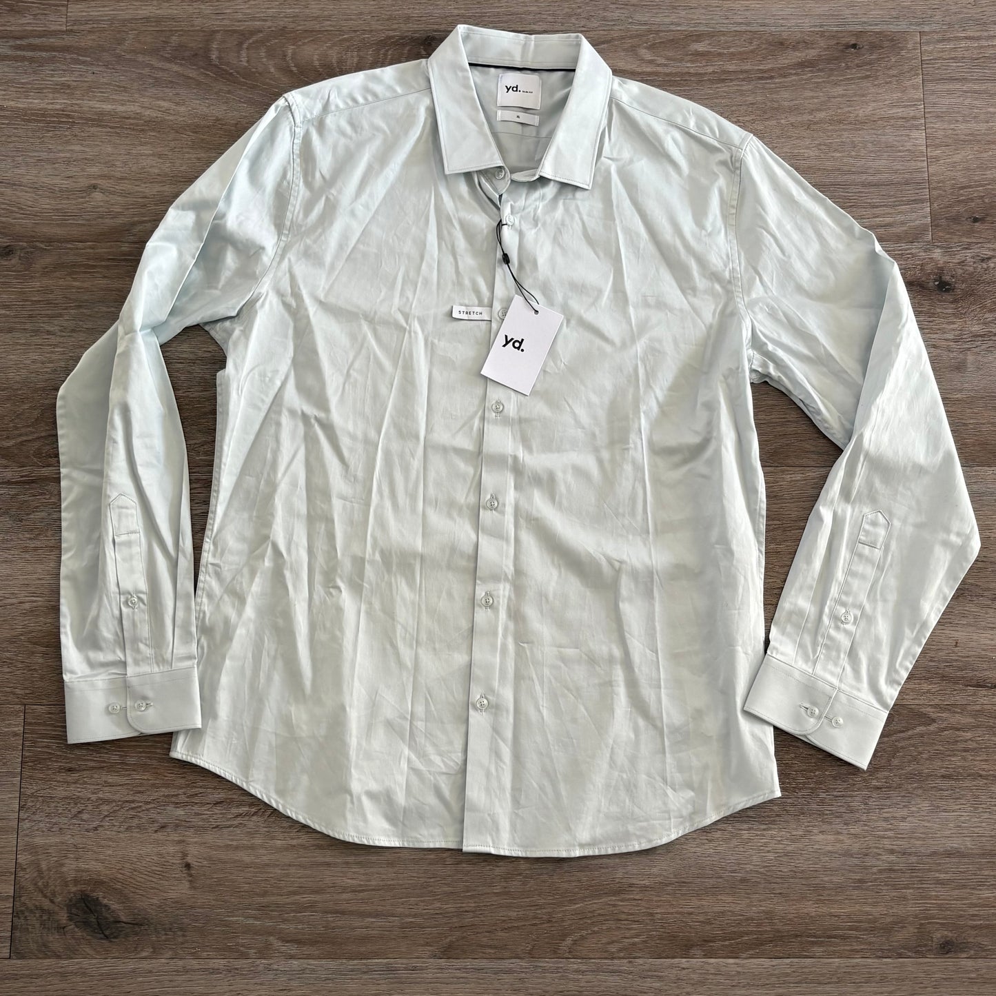 yd Shirt Men's Business XL Long Sleeve Slim Fit Mint Collared NWT