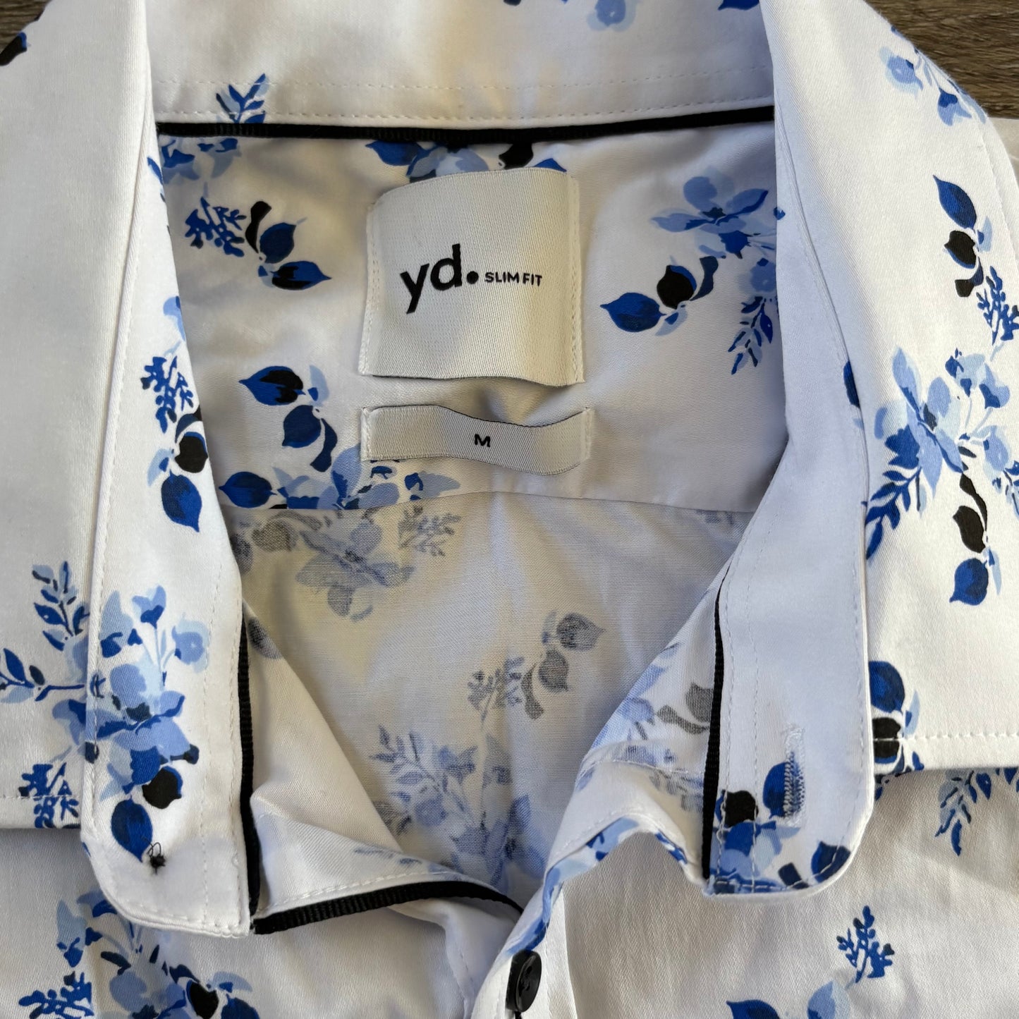 yd Shirt Men's Casual Medium Long Sleeve Slim Fit Floral Collared NWT