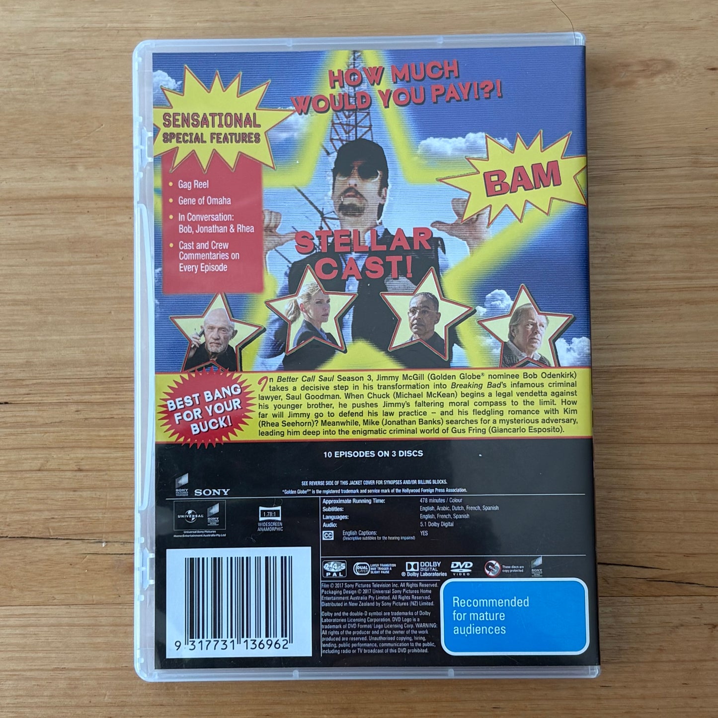 Better Call Saul Season 1-3 DVD 3-Disc Set US Drama PAL 4 VGC