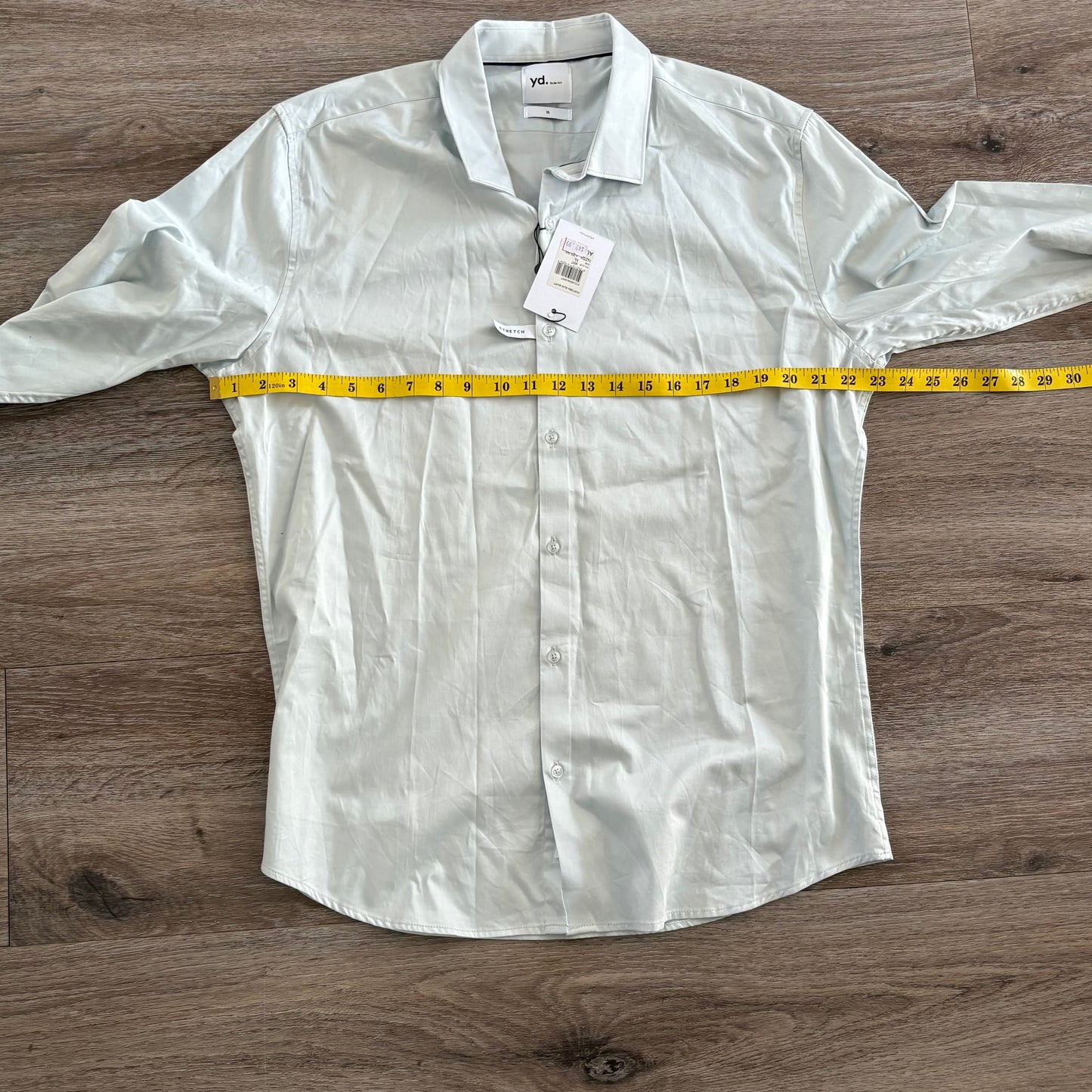 yd Shirt Men's Business XL Long Sleeve Slim Fit Mint Collared NWT