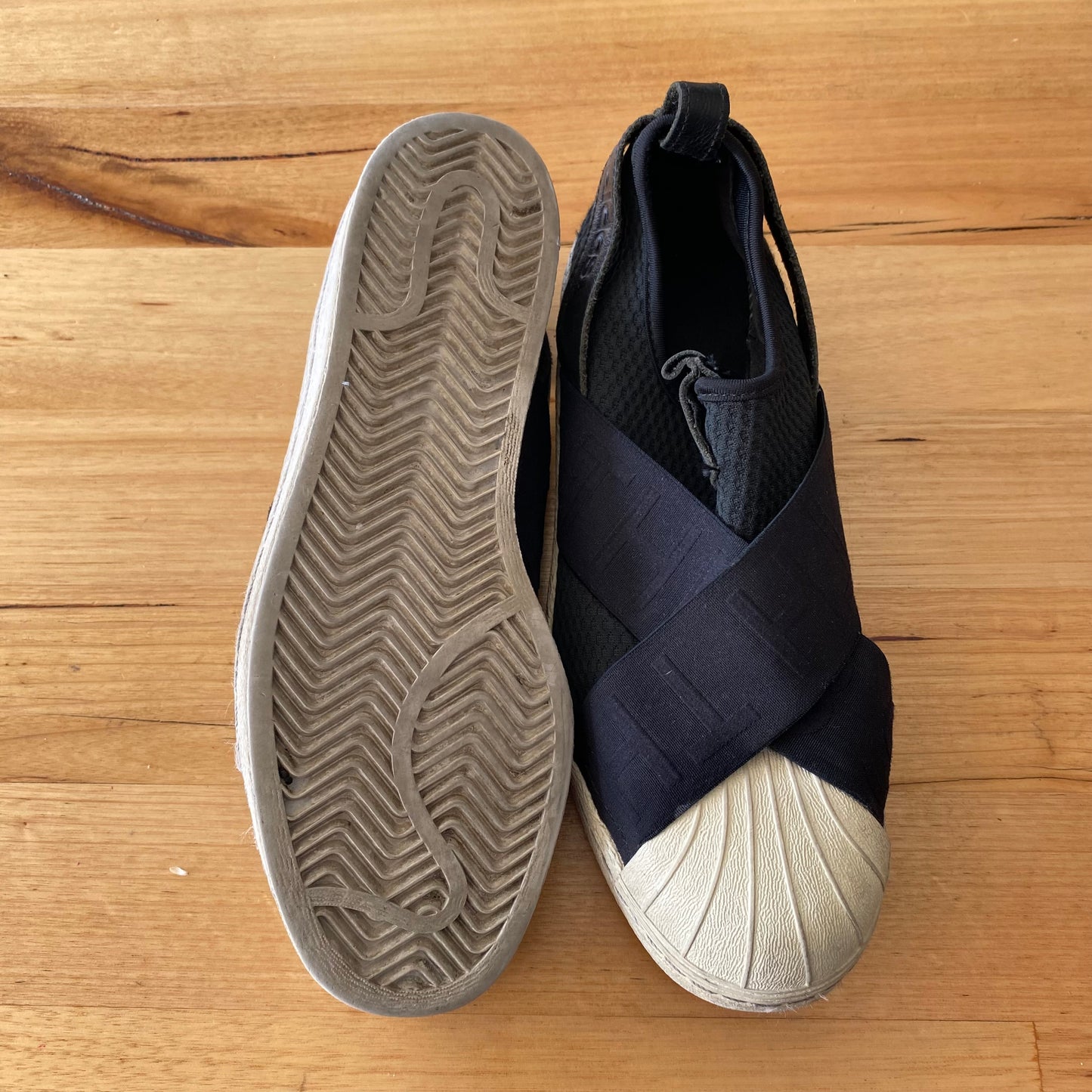 Adidas Women's Original Superstar Core Black Slip On Sneakers Size 8.5 CQ2382