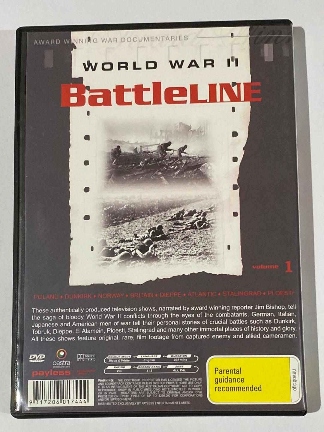 World War 2 Battleline DVD Vol 1 VGC