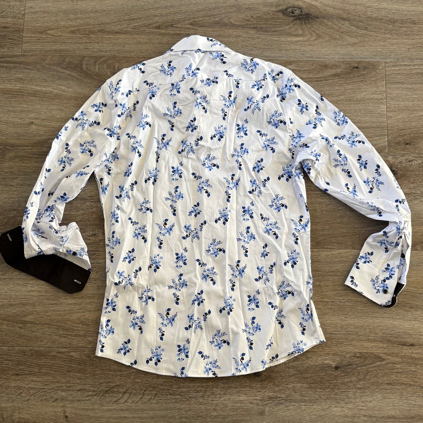 yd Shirt Men's Casual Medium Long Sleeve Slim Fit Floral Collared NWT