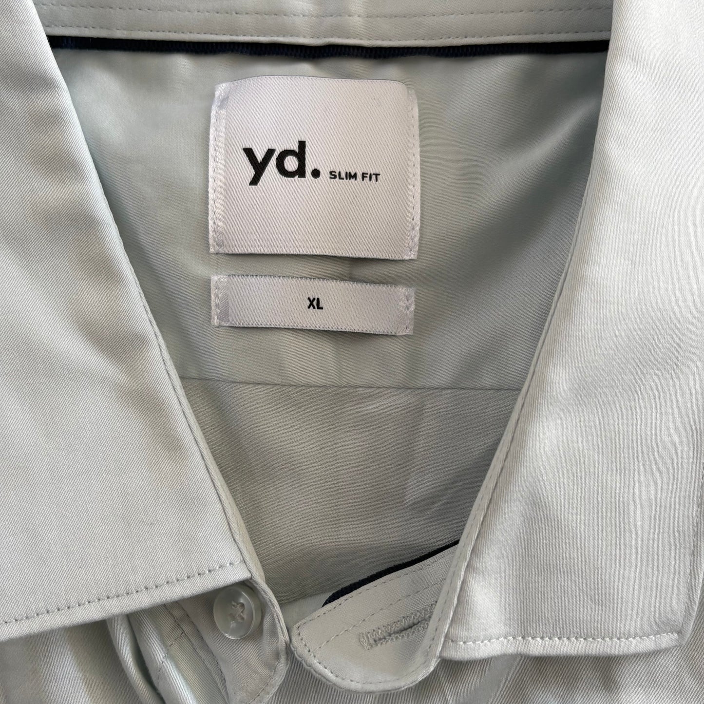 yd Shirt Men's Business XL Long Sleeve Slim Fit Mint Collared NWT