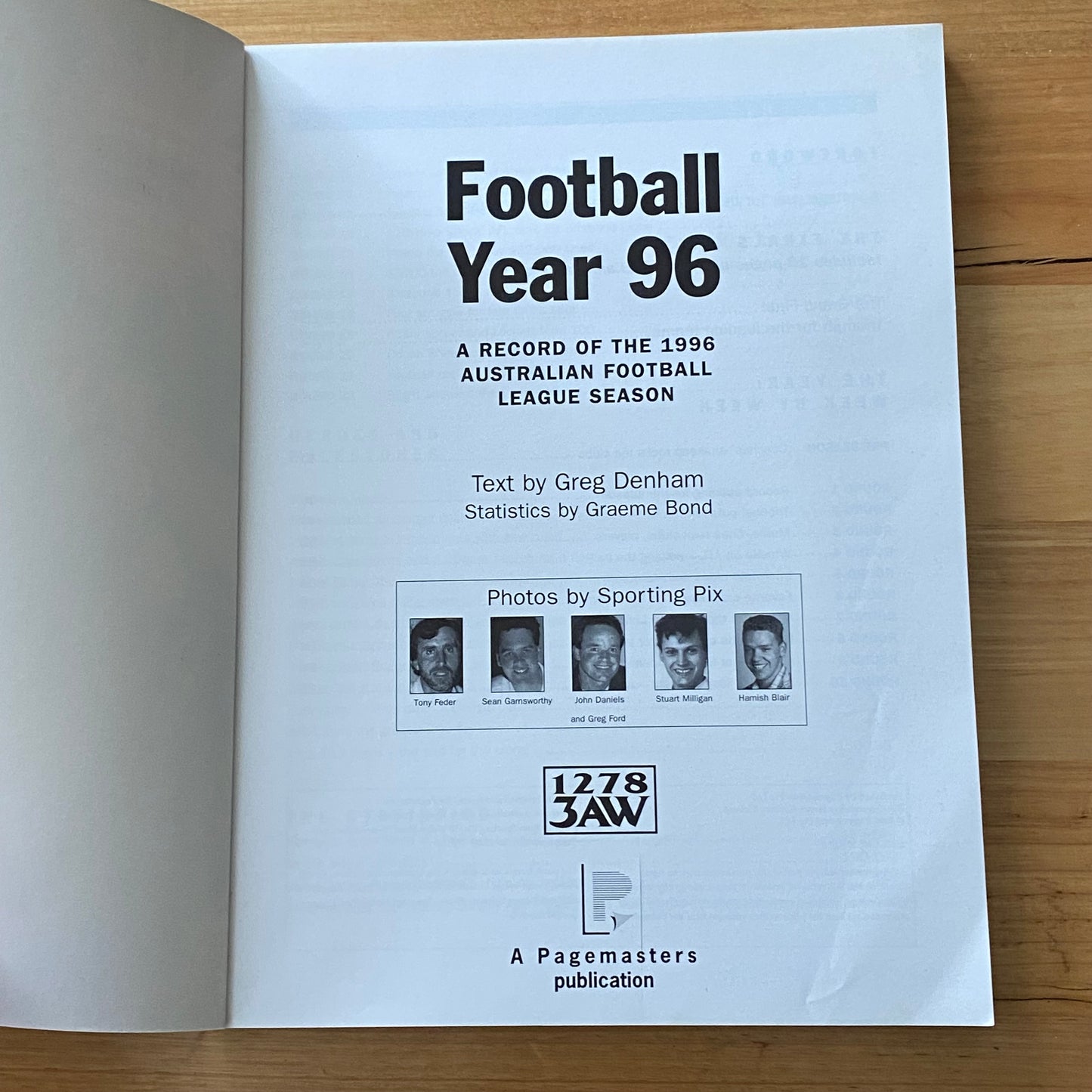 3AW Football Year 96 Book AFL Wayne Carey Cover Complete with Poster GD