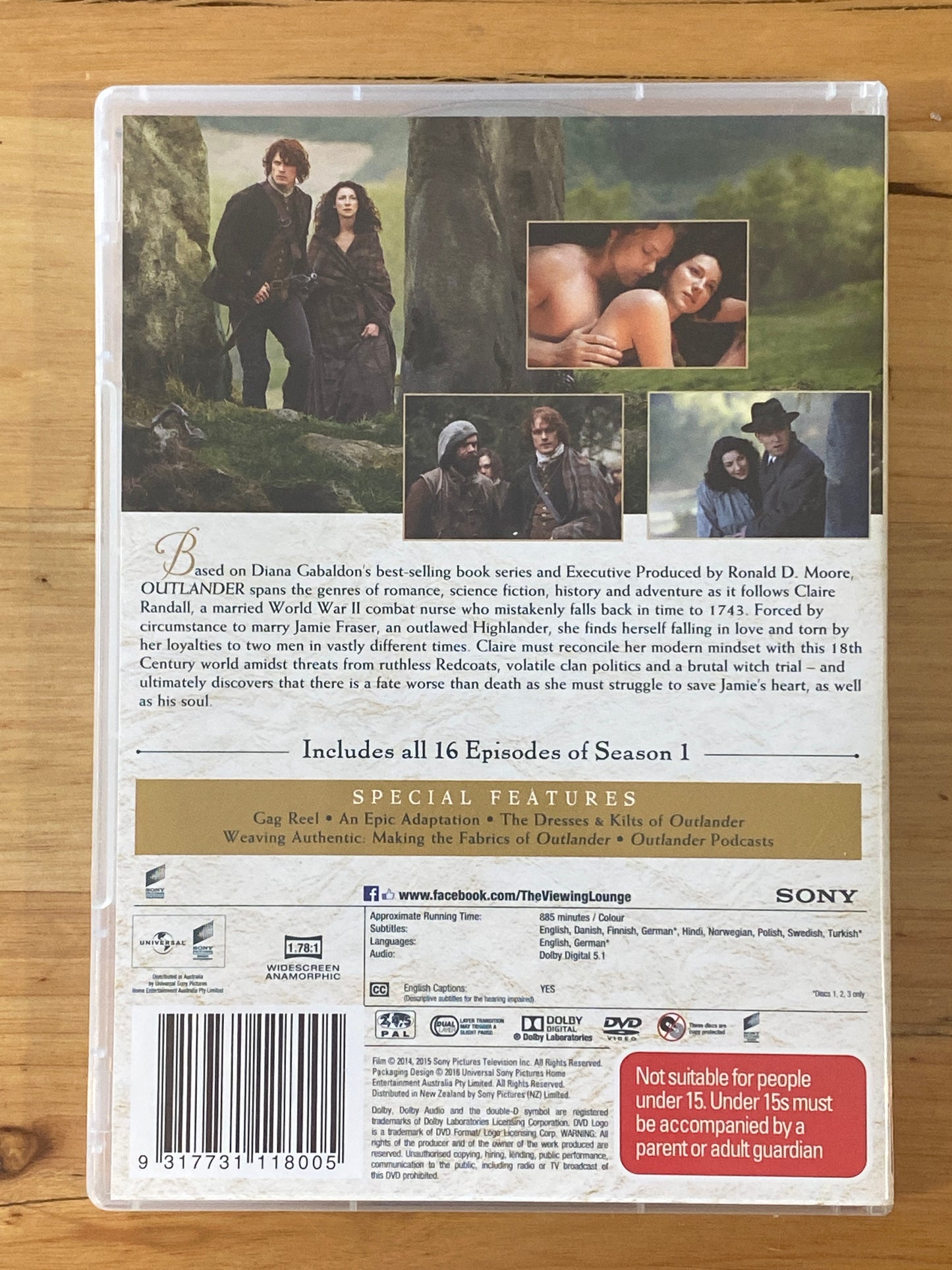 Outlander Season 1 DVD 6-Disc PAL 4 VGC