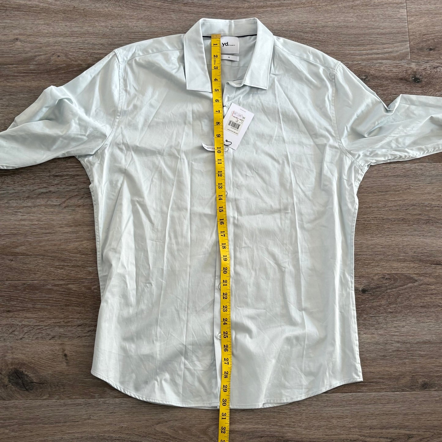 yd Shirt Men's Business XL Long Sleeve Slim Fit Mint Collared NWT