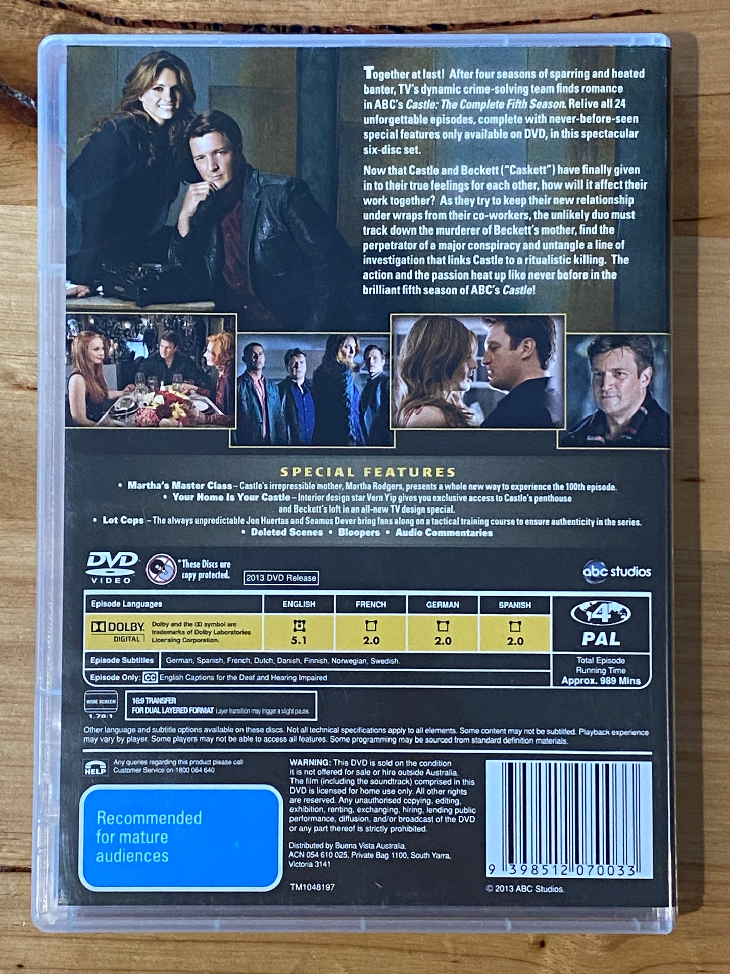 Castle Season 5 DVD 6-Disc PAL 4 VGC