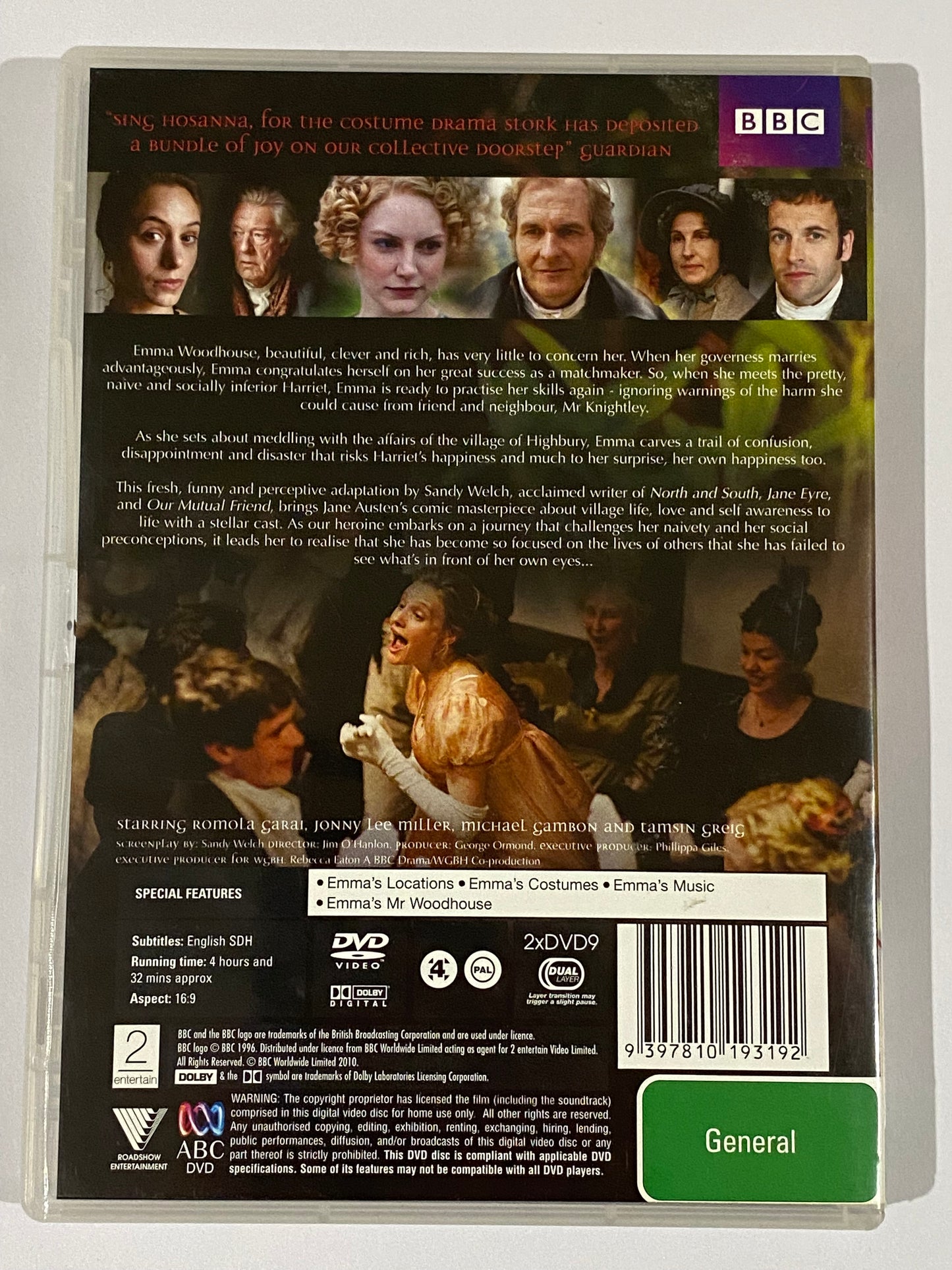 Emma By Jane Austen BBC TV Drama Romola Garai Johnny Lee Miller PAL 4 2-Disc Set VGC