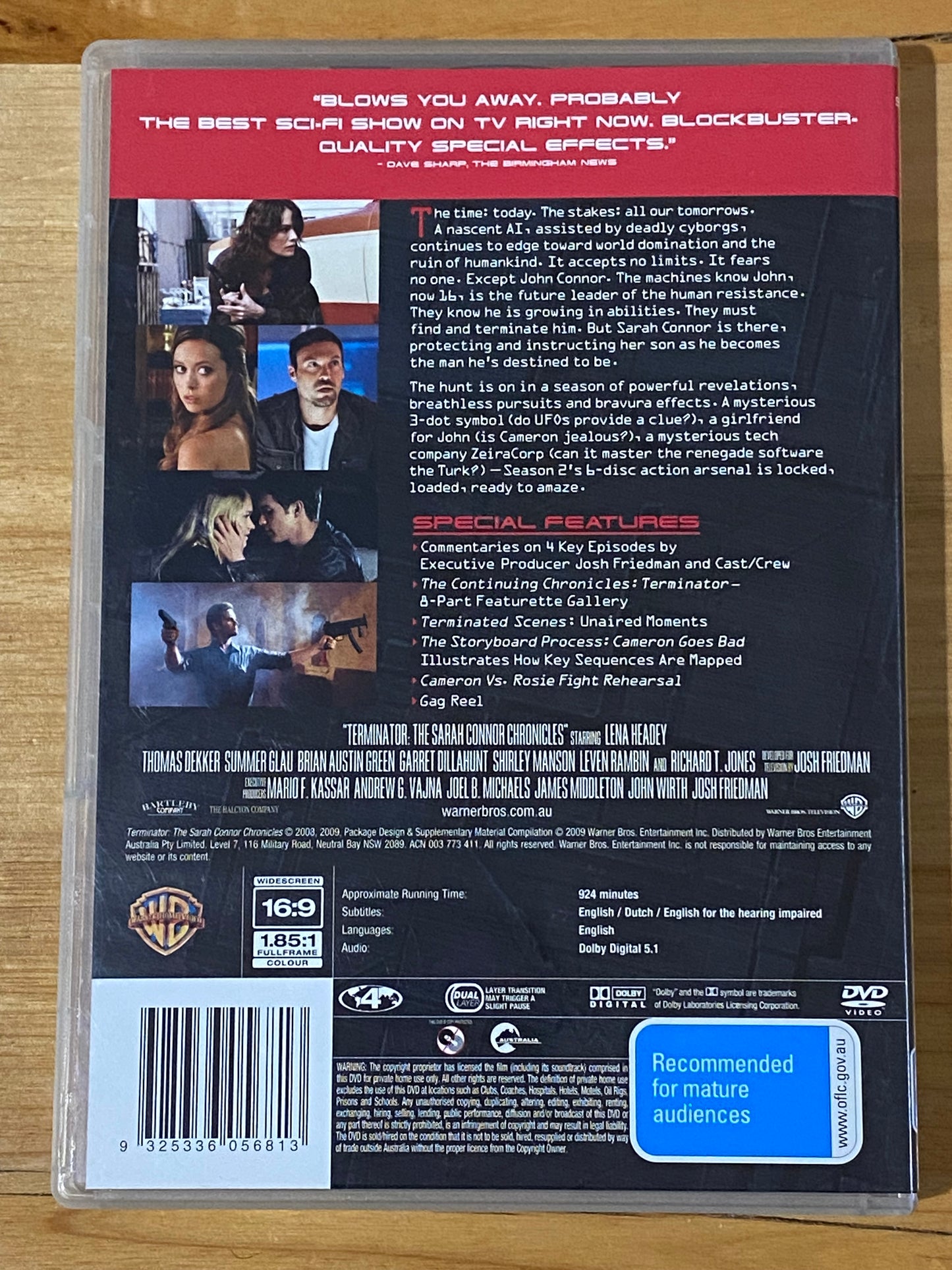 Terminator The Sarah Connor Chronicles Complete Second Season DVD 6-Disc PAL 4 VGC