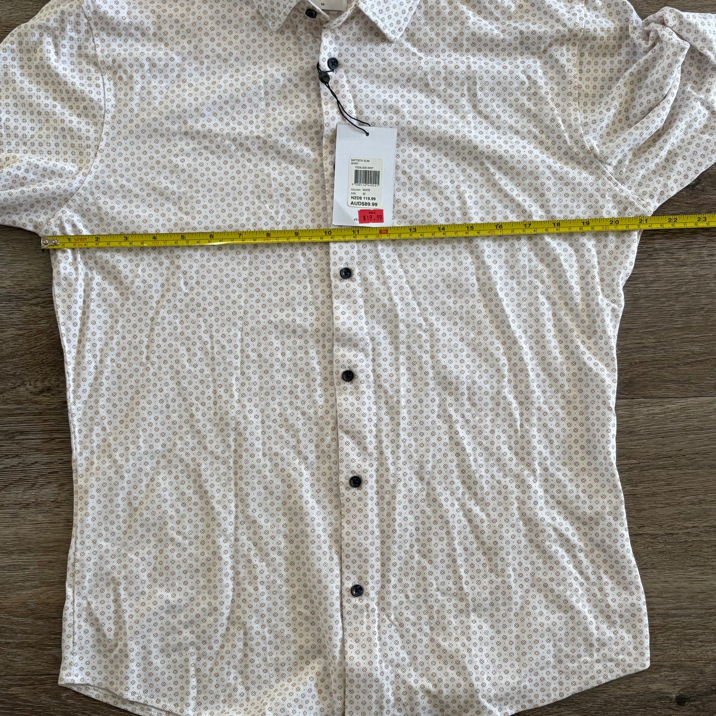 yd Shirt Men's Casual Medium Long Sleeve Slim Fit Cream Collared NWT