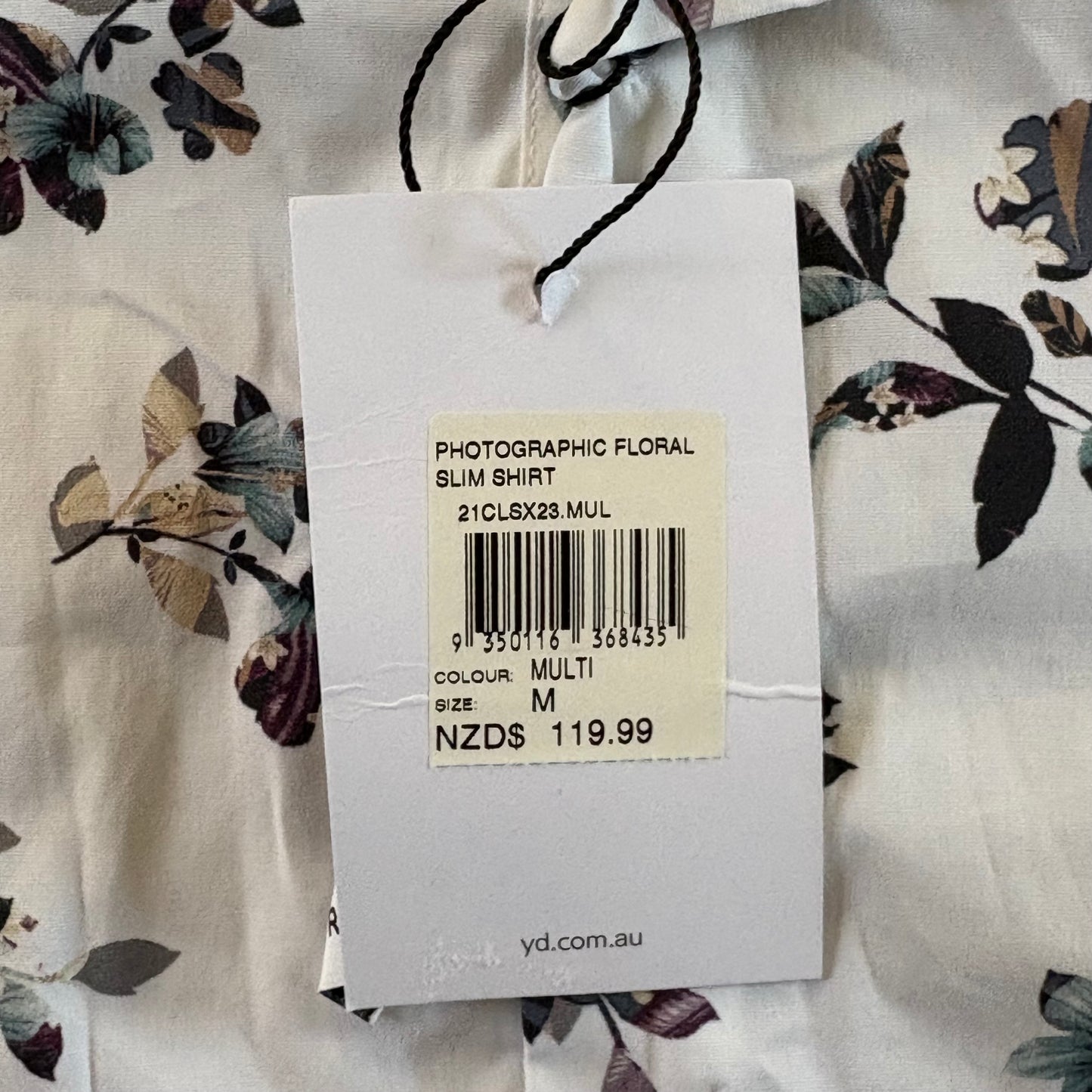 yd Shirt Men's Casual Medium Long Sleeve Slim Fit Photographic Floral Collared NWT