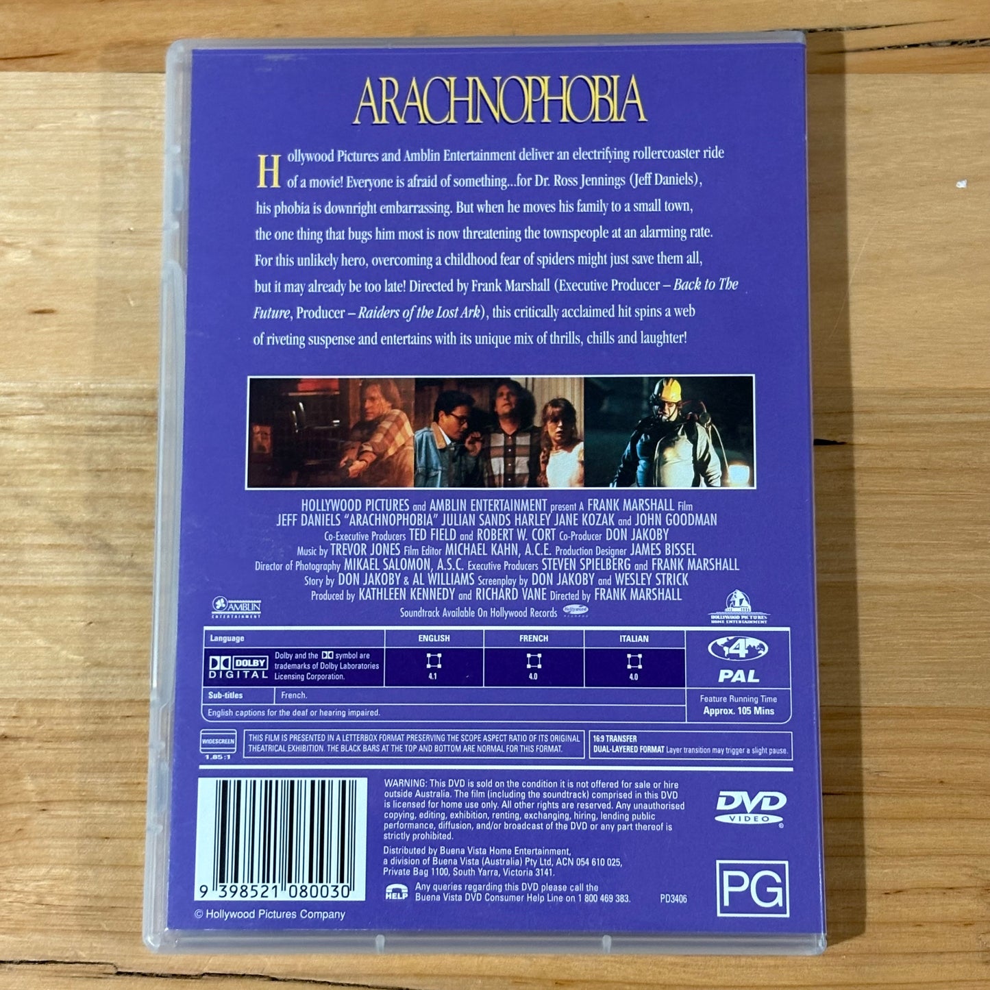 Arachnophobia DVD Cult Horror Movie Jeff Daniels PAL 4 VGC