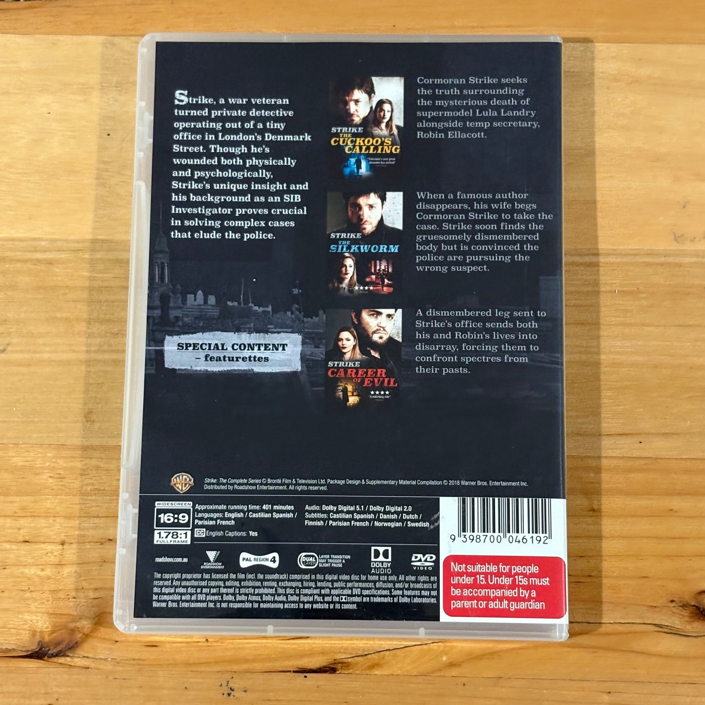 The Strike Series DVD Crime Drama Robert Galbraith PAL 4 VGC