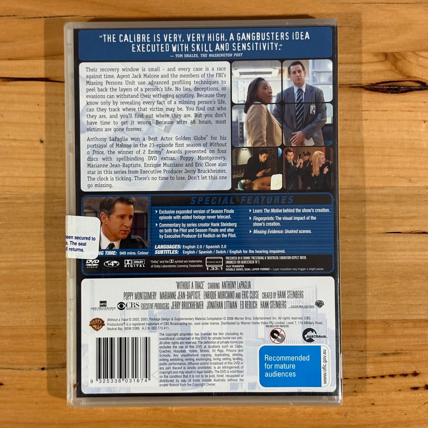 Without A Trace Series 1 DVD 4-Disc PAL 4 New Sealed