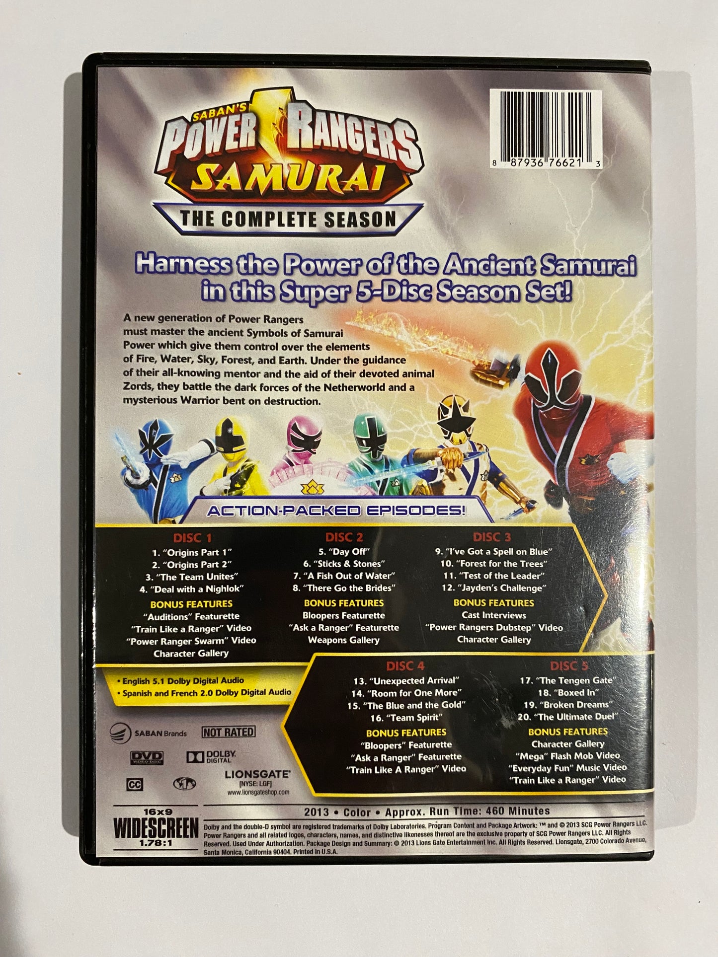 Power Rangers Samurai The Complete Season DVD 5-Disc NTSC 1 VGC