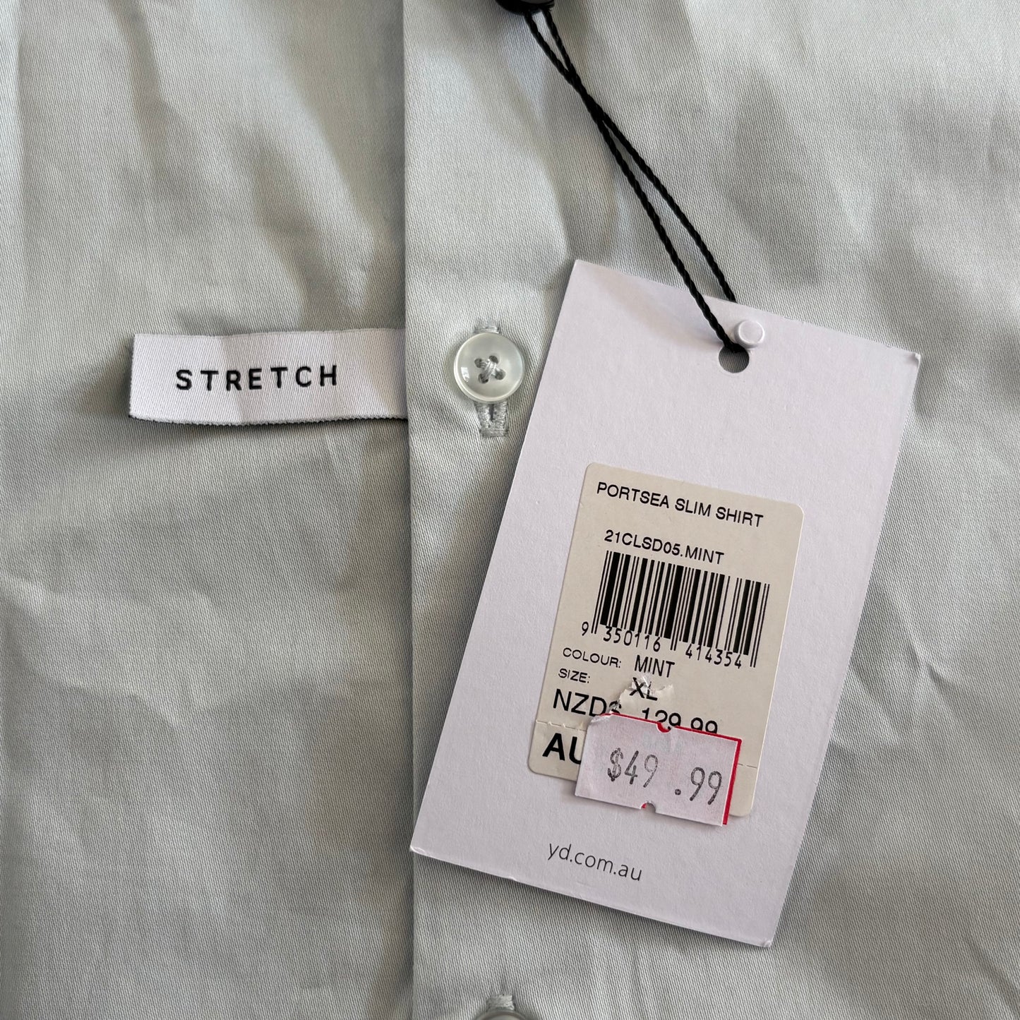 yd Shirt Men's Business XL Long Sleeve Slim Fit Mint Collared NWT