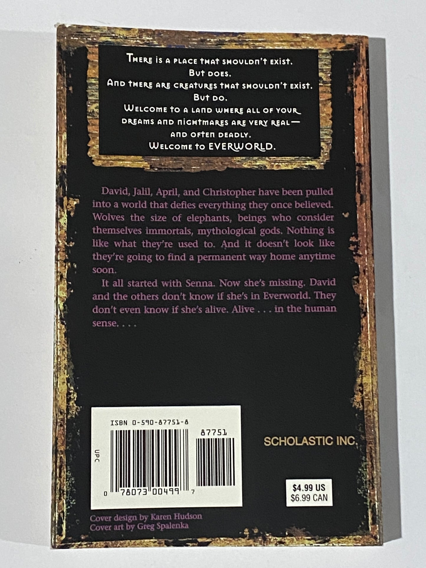 Ever World Land Of Loss by K.A. Applegate Paperback 1999 GD