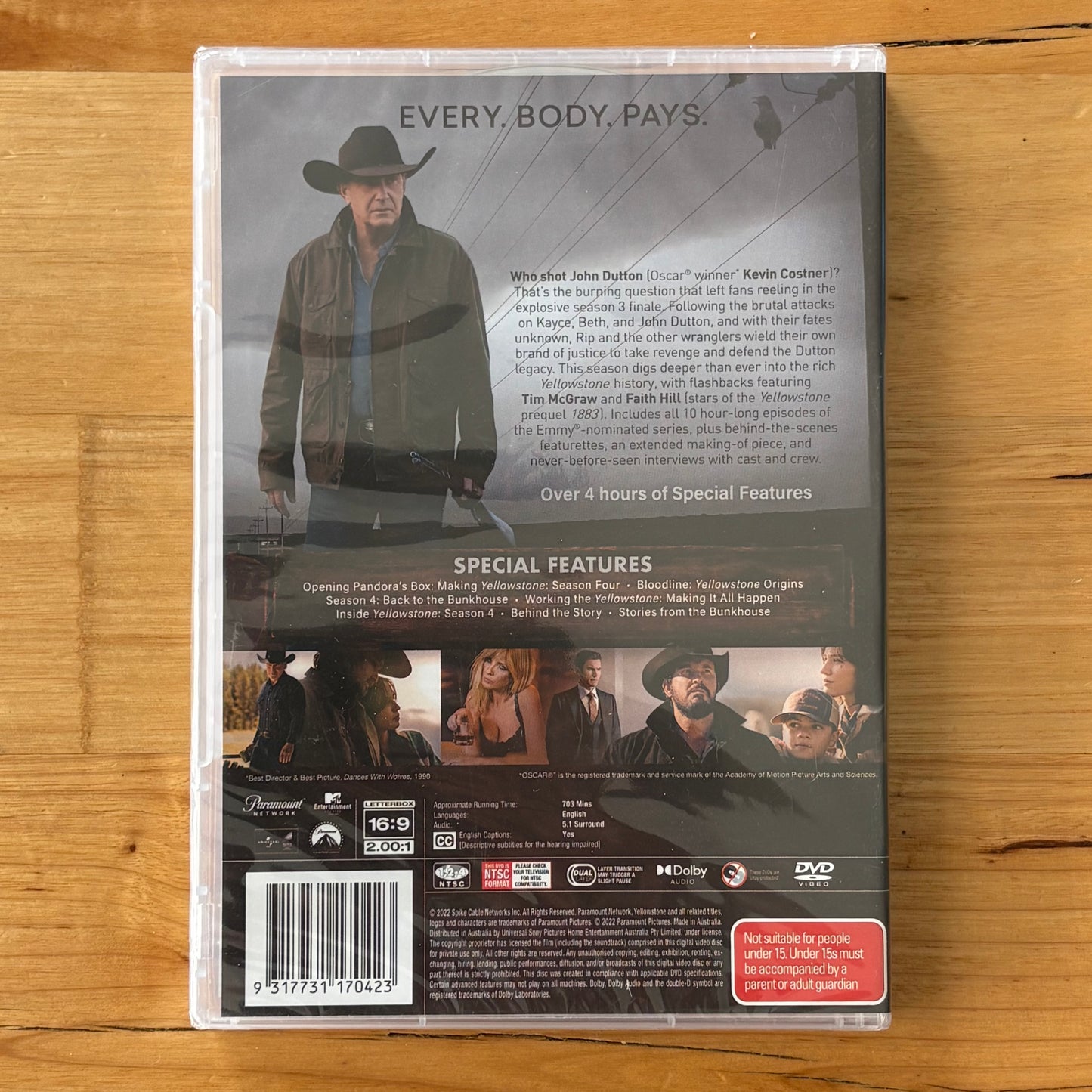 Yellowstone Seasons 1 & 4 DVD Kevin Costner 4-Disc NTSC 4 Brand New Sealed