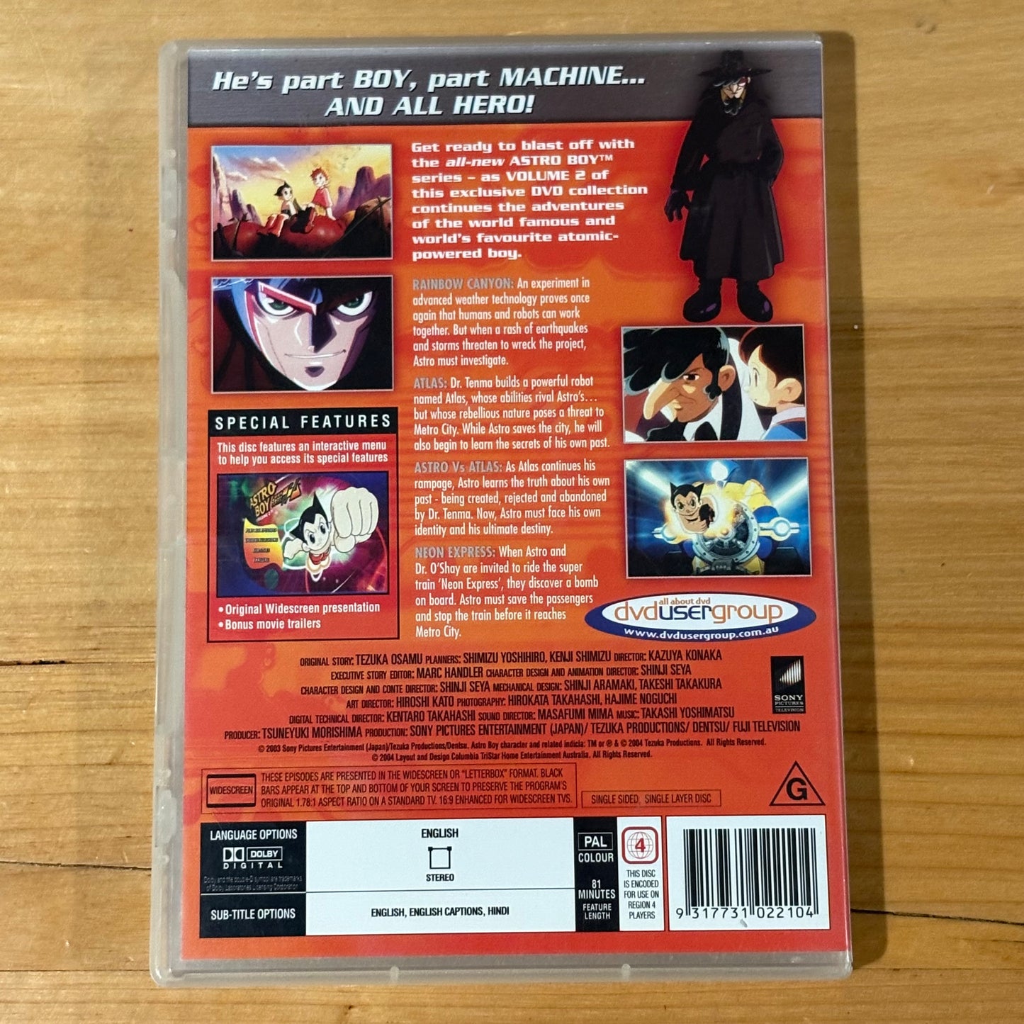Astro Boy Volumes 1,2,4 DVD 2003 TV Series PAL 4 VGC