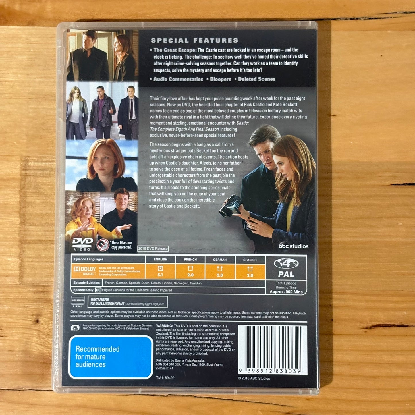 Castle Seasons 1-8 Complete DVD Nathan Fillion US Police Drama PAL 4 VGC