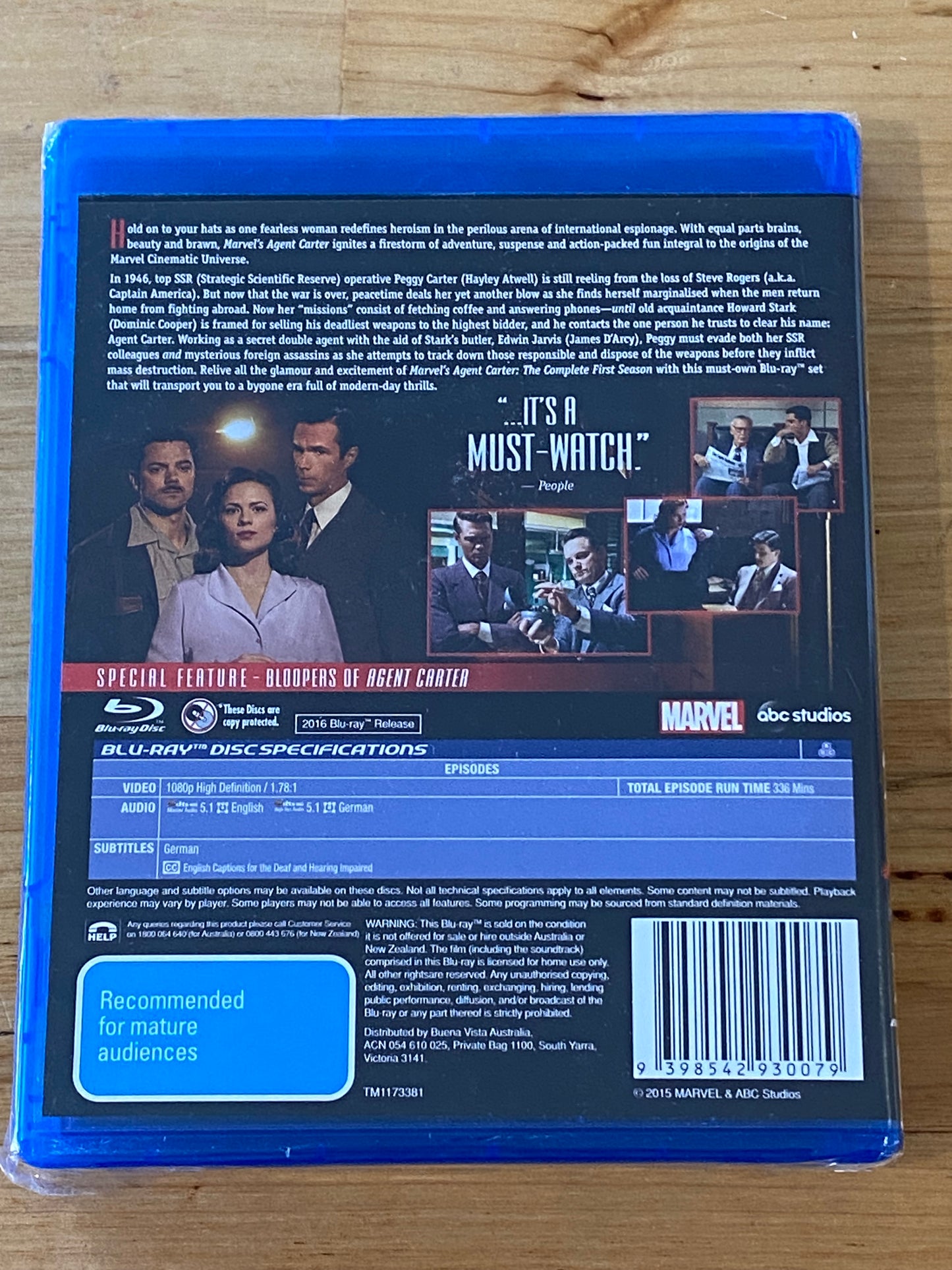Agent Carter Complete First Season Blu-Ray Netflix Region B 4-Disc New Sealed