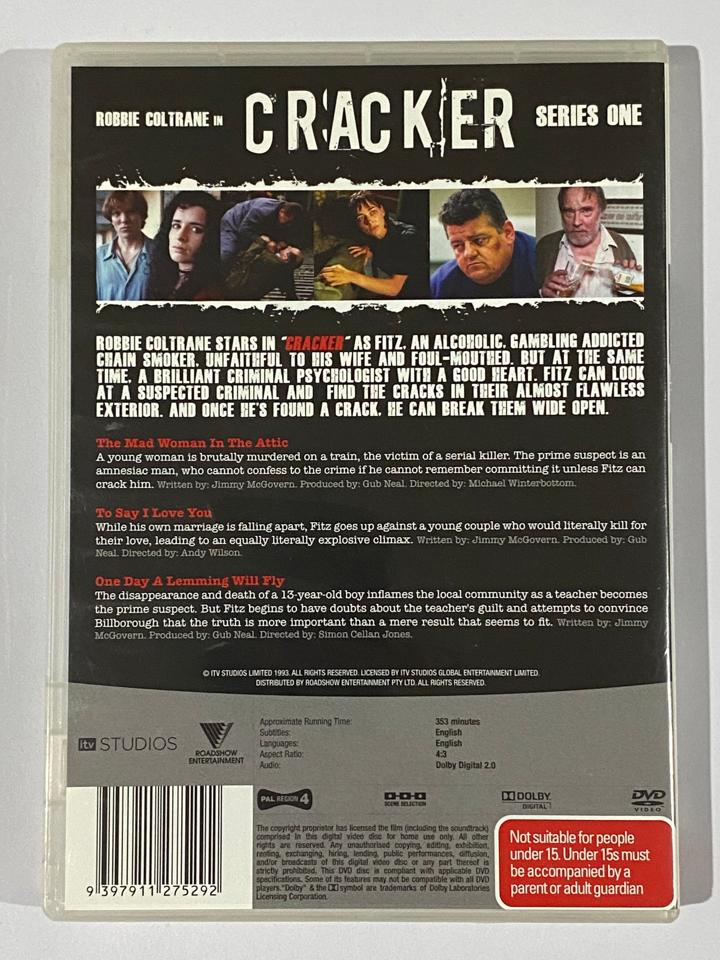 Cracker Series 1 DVD Robbie Coltrane ITV Crime Drama 3-Disc Set PAL 4 VGC