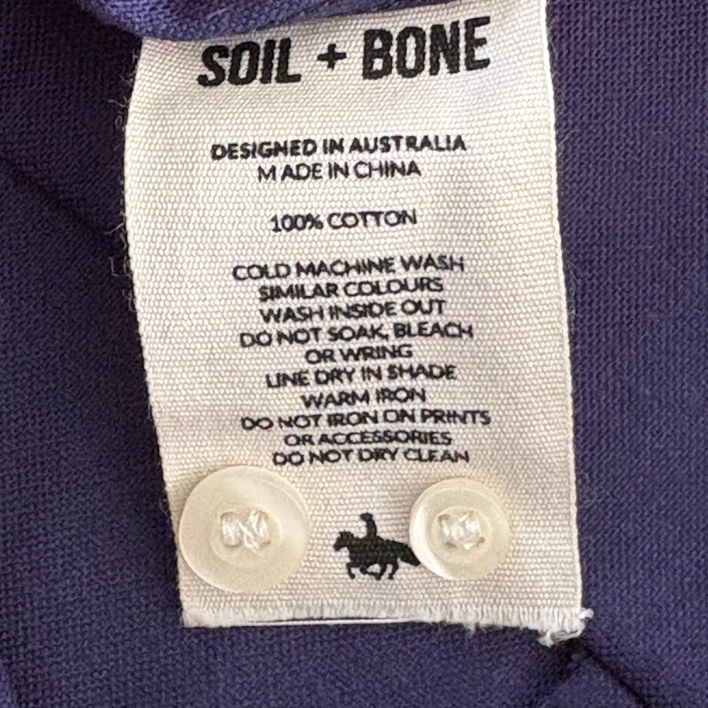 Soil And Bone Shirt Men's Medium Casual Long Sleeve Blue Collared NWT