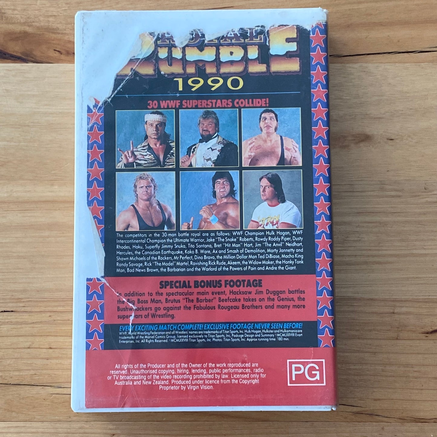 WWF Wrestling Royal Rumble 1990 VHS 3 Hours Long Ex-Rental GD