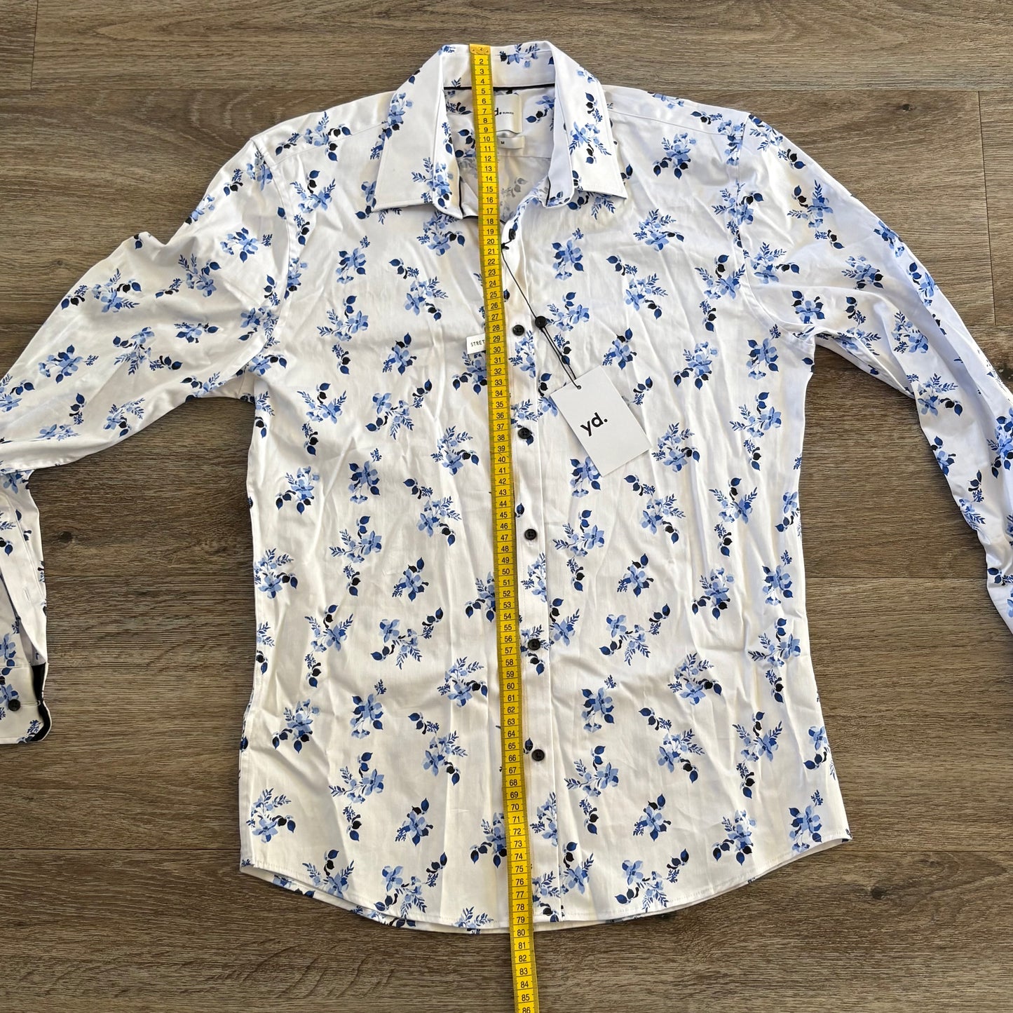 yd Shirt Men's Casual Medium Long Sleeve Slim Fit Floral Collared NWT