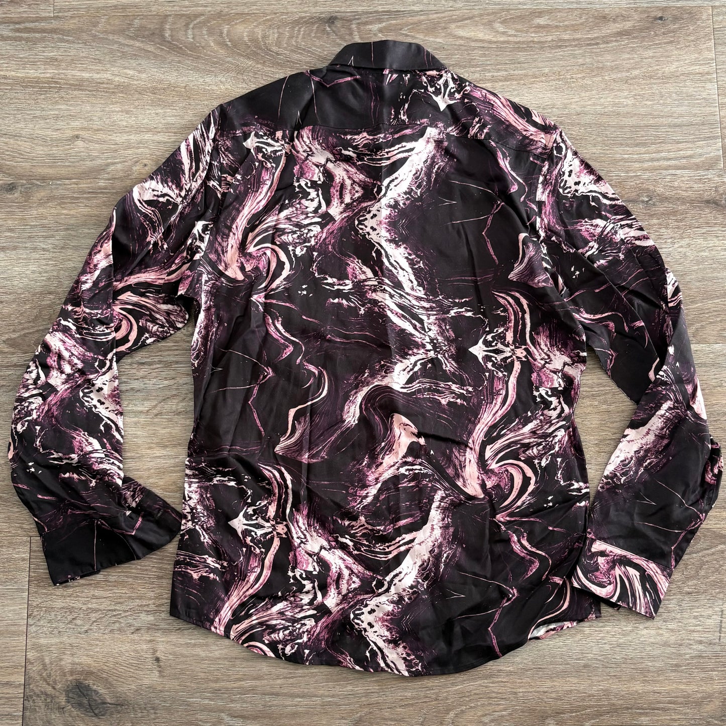 yd Shirt Mens Medium Slim Fit Burgundy Paisley Collared NWT