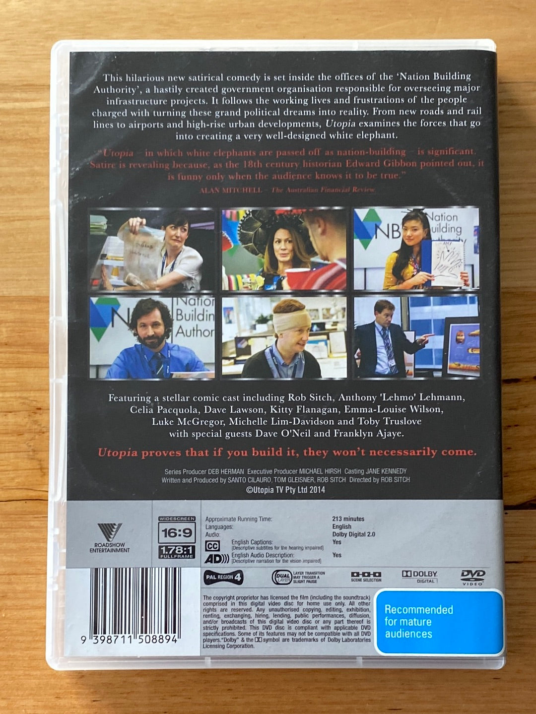 Utopia Series One DVD Rob Sich Australian Comedy 2-Disc Set VGC