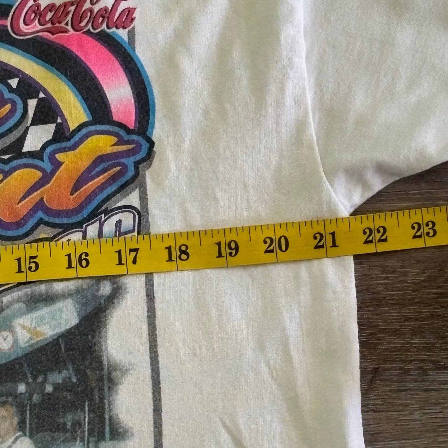 NASCAR T-Shirt Pombo Sargent Classic Men's White Short Sleeve Sz 44 Vintage