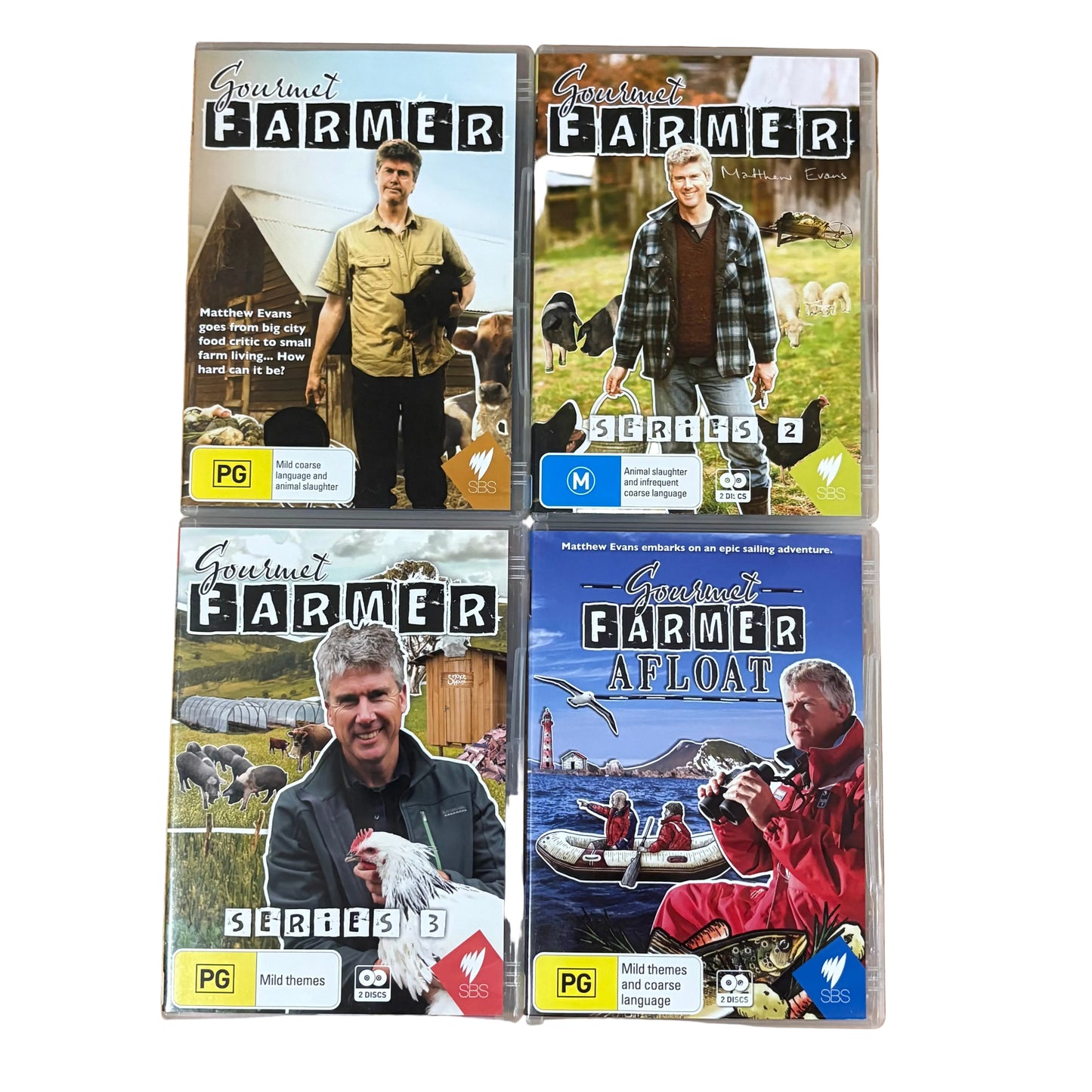 Gourmet Farmer Series 1 to 3 and Gourmet Farmer Afloat DVD Australian PAL 4 VGC