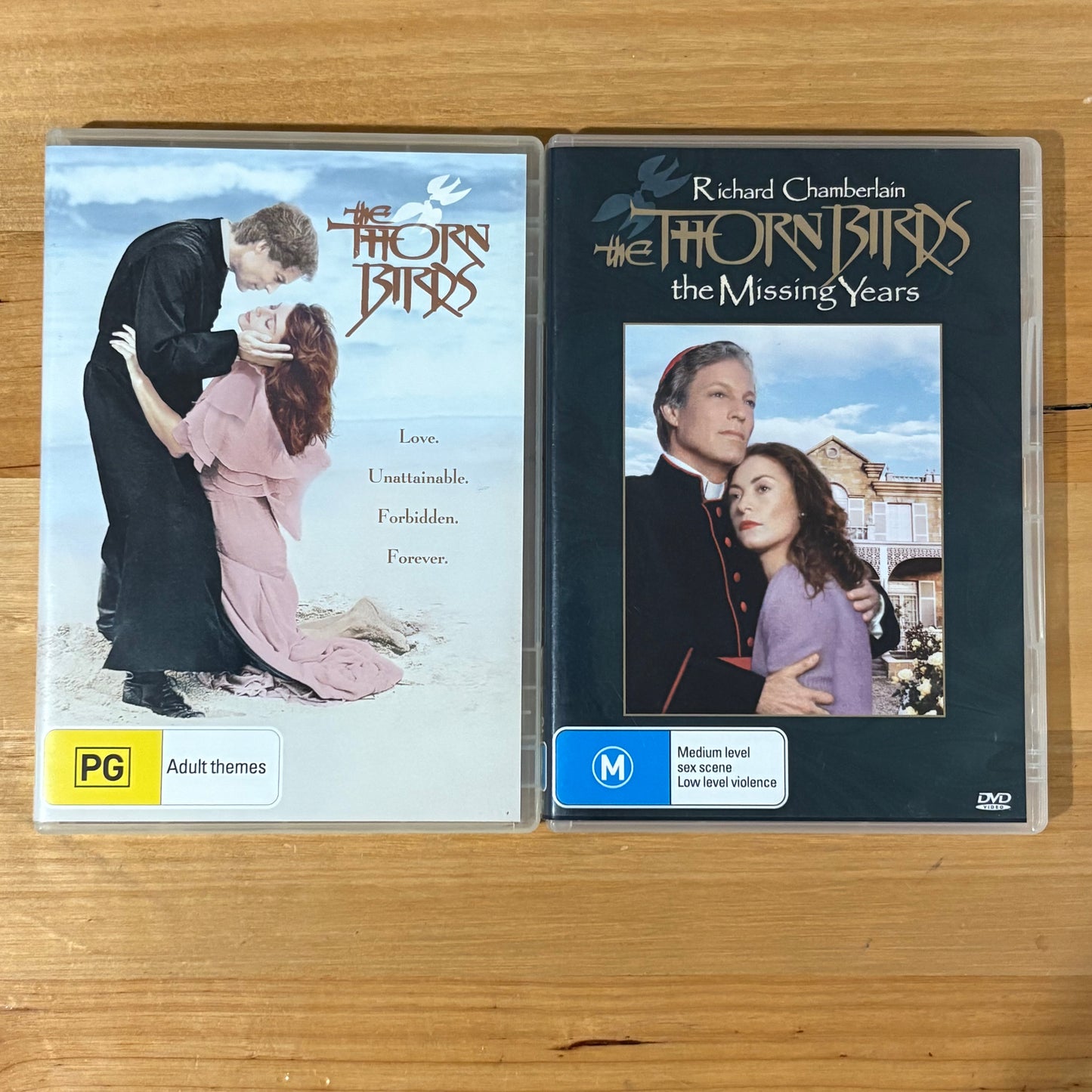 The Thorn Birds & The Missing Years DVD Richard Chamberlain PAL 4 VGC