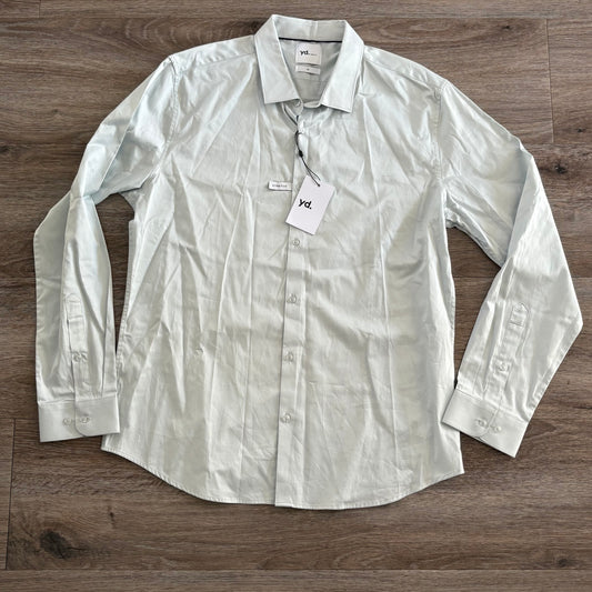 yd Shirt Men's Business XL Long Sleeve Slim Fit Mint Collared NWT