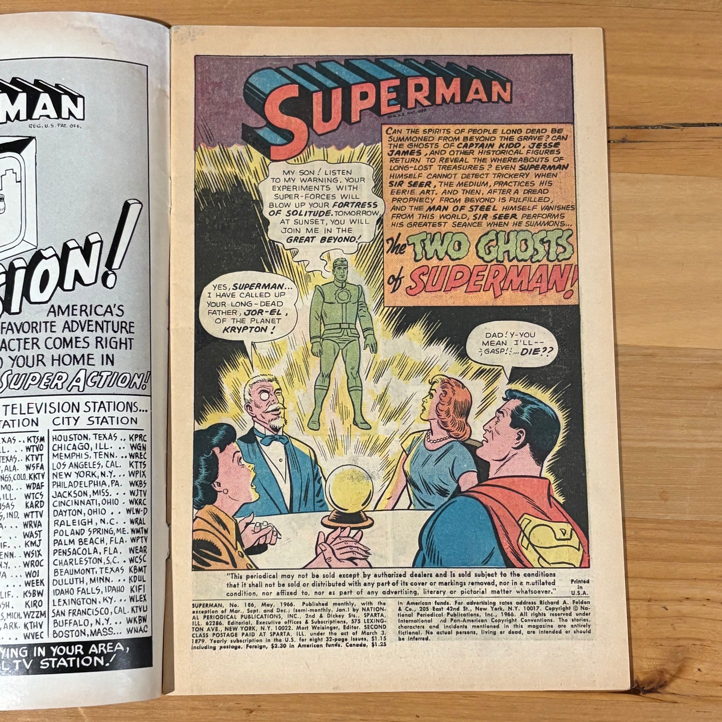 Superman (1939) #186 DC Comics Silver Age Grade Good
