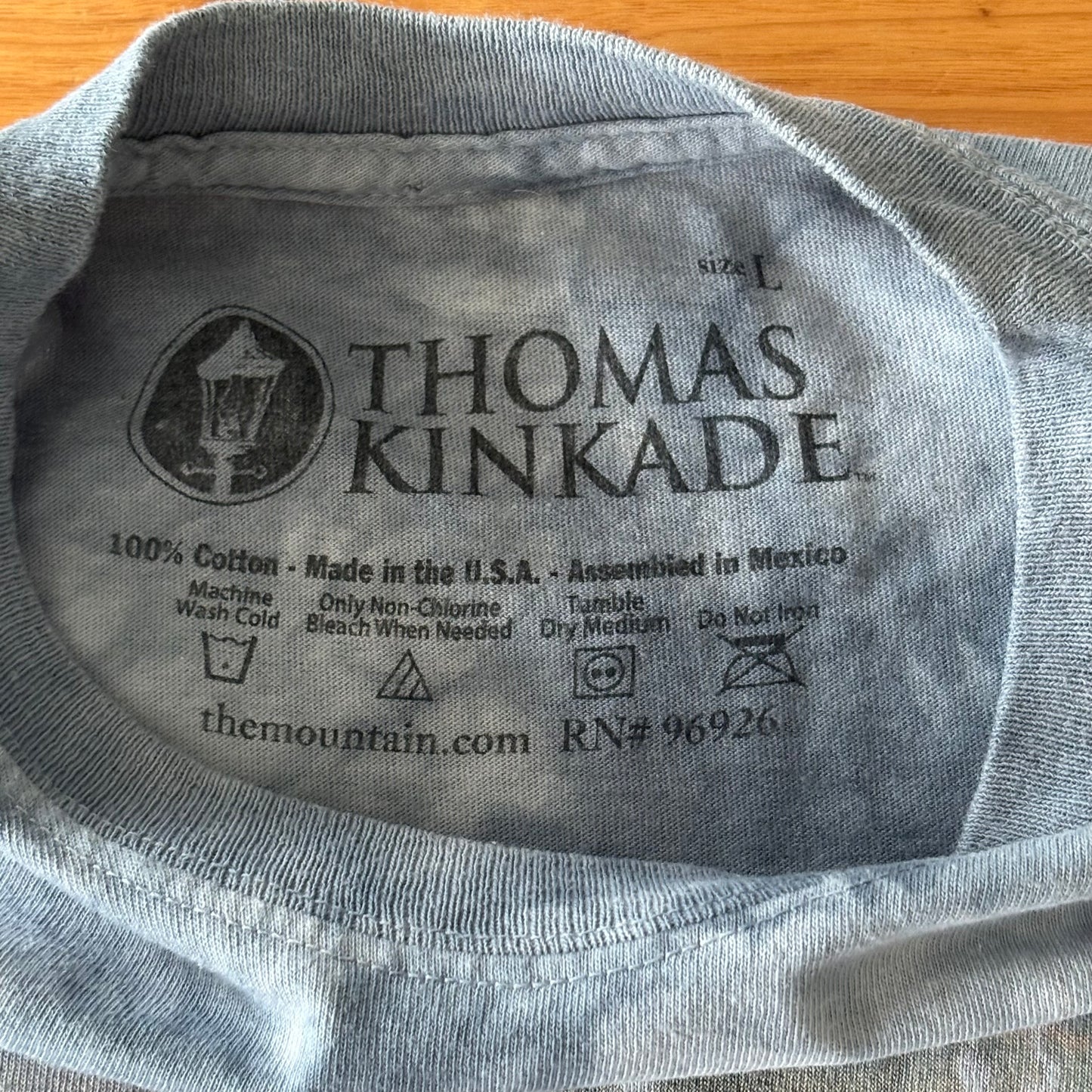 Thomas Kinkade T-Shirt Blue Short Sleeve Size Large
