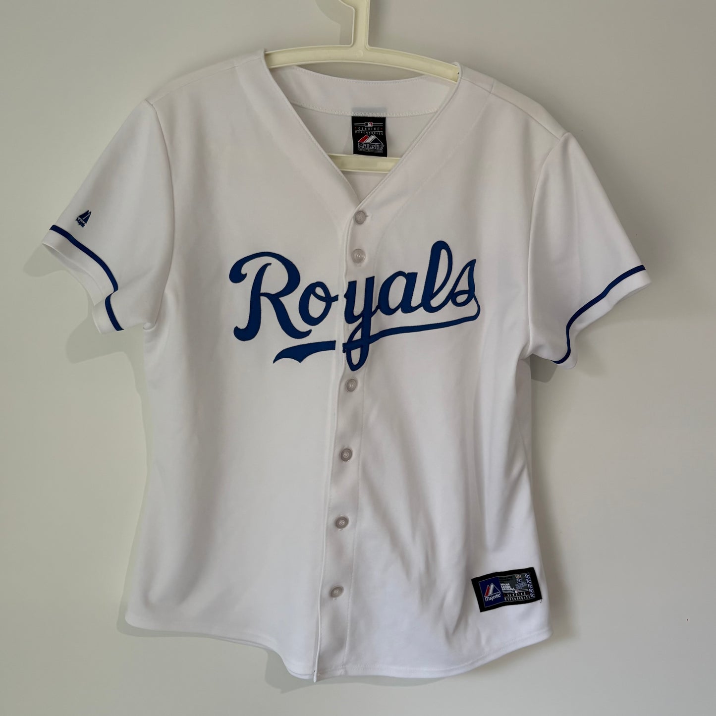 Kansas City Royals Baseball Shirt White Women's Size XL