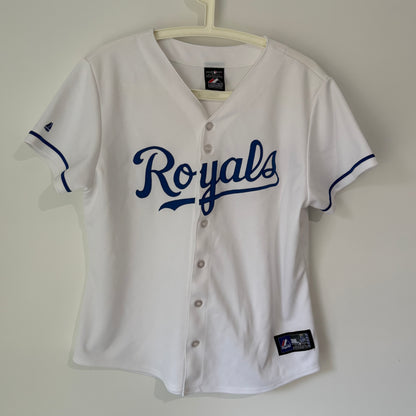 Kansas City Royals Baseball Shirt White Women's Size XL
