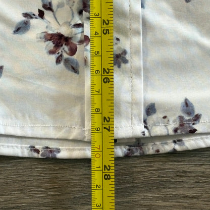 Tarocash Shirt Men's Casual Medium Short Sleeve Slim Fit White Floral Pattern Collared NWT