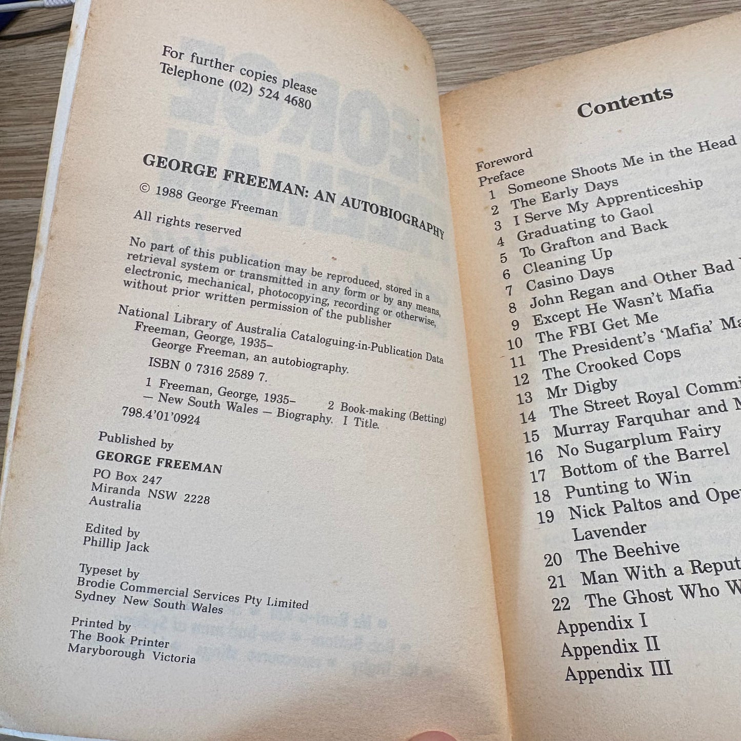 George Freeman Autobiography Paperback Vintage Australian True Crime