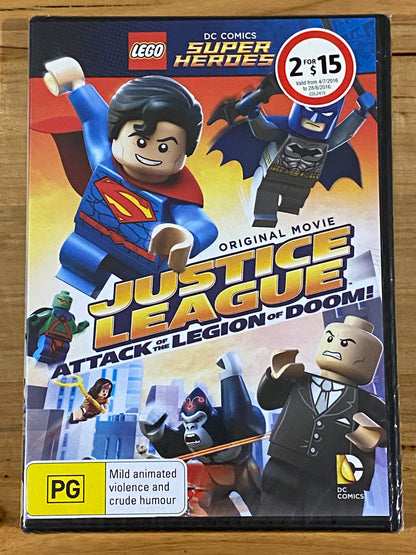 Lego DC Comics Super Heroes 3 DVD Bundle PAL 4 2 Are New And Sealed