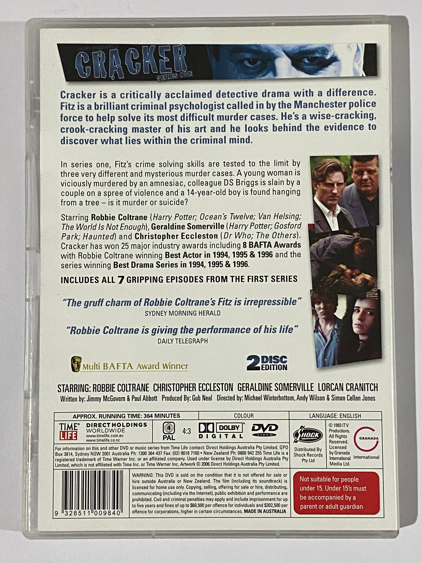 Cracker Series 1-3 DVD Robbie Coltrane British Crime Drama PAL 4 VGC