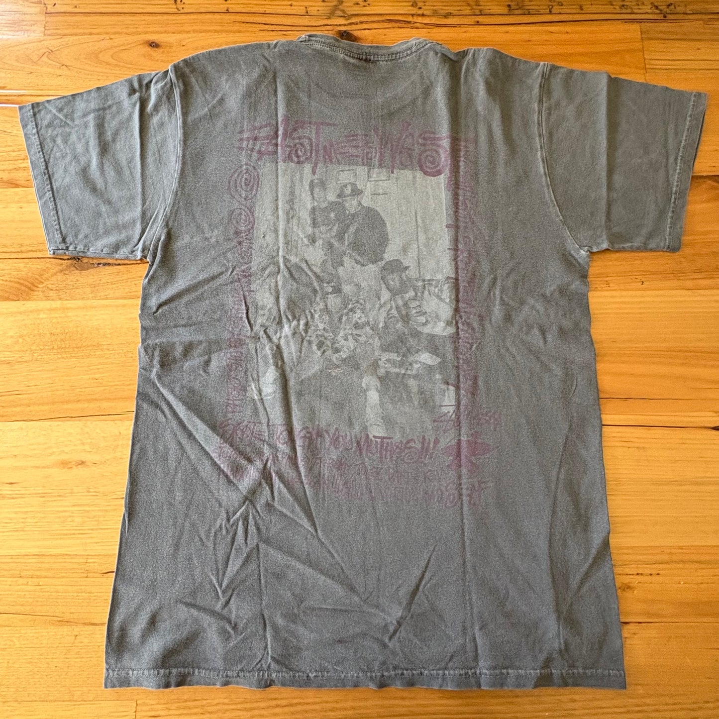 Stüssy Skate Tough You Muthas! T-Shirt Grey Short Sleeve Size Medium
