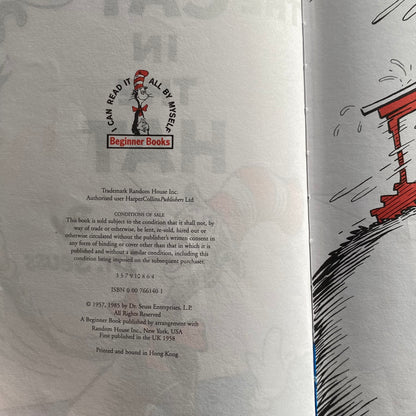 The Cat In The Hat Dr Seuss Book Hardcover GD