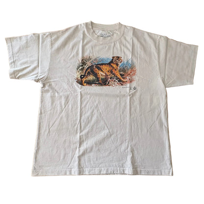 Western Frontier Tiger T-Shirt Cream Short Sleeve Size Extra Large