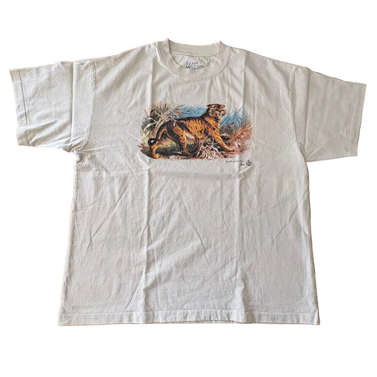 Western Frontier Tiger T-Shirt Cream Short Sleeve Size Extra Large