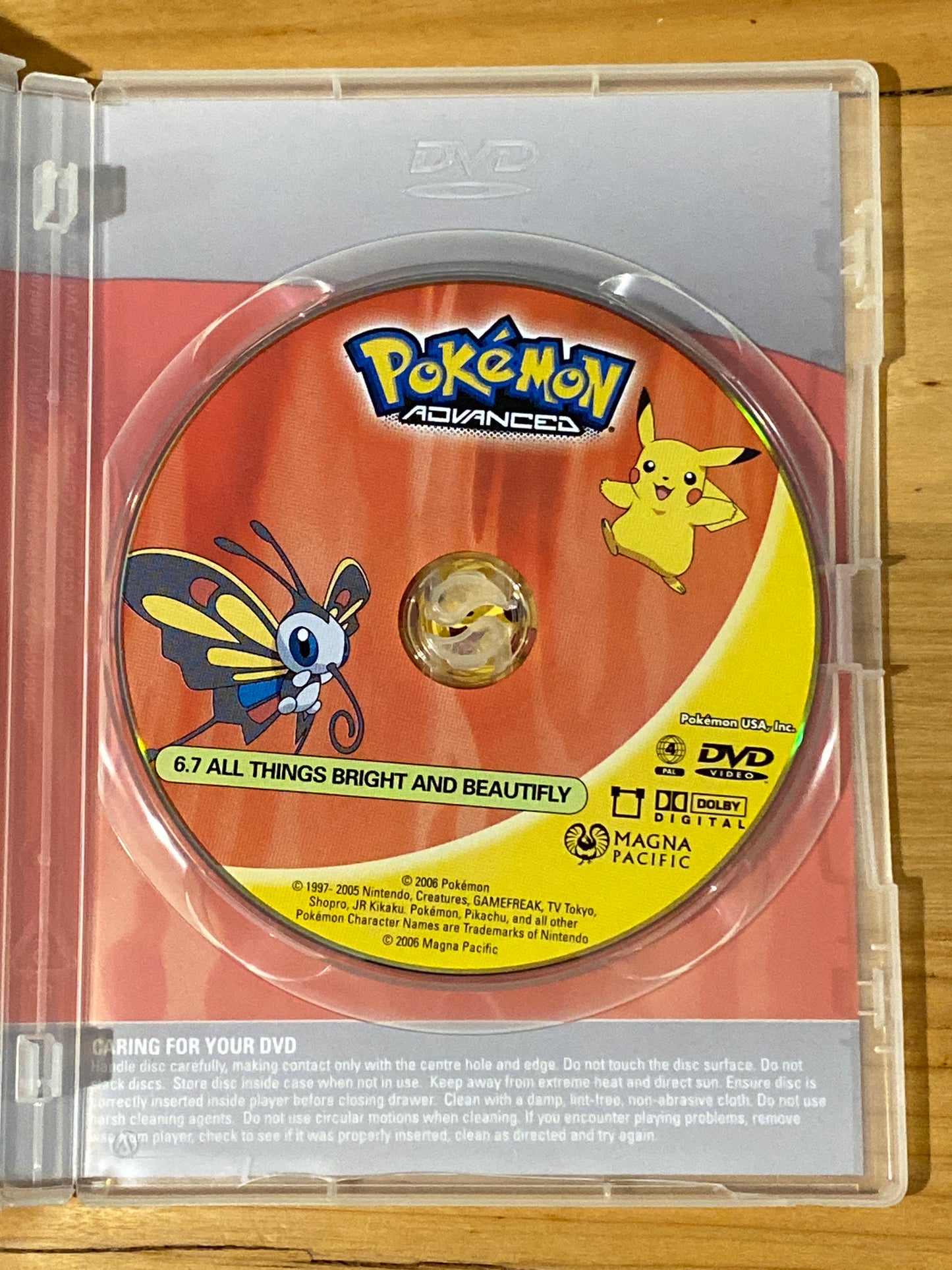 Pokémon Advanced 6.7 All Things Bright And Beautifly DVD PAL 4 VGC