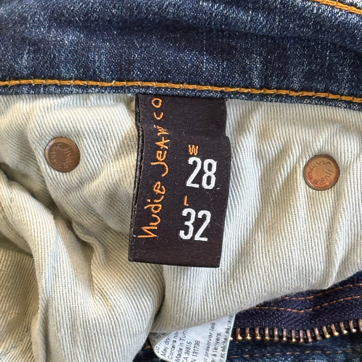 Nudie Jeans Womens Distressed W 28 L 32 Blue Denim Skinny